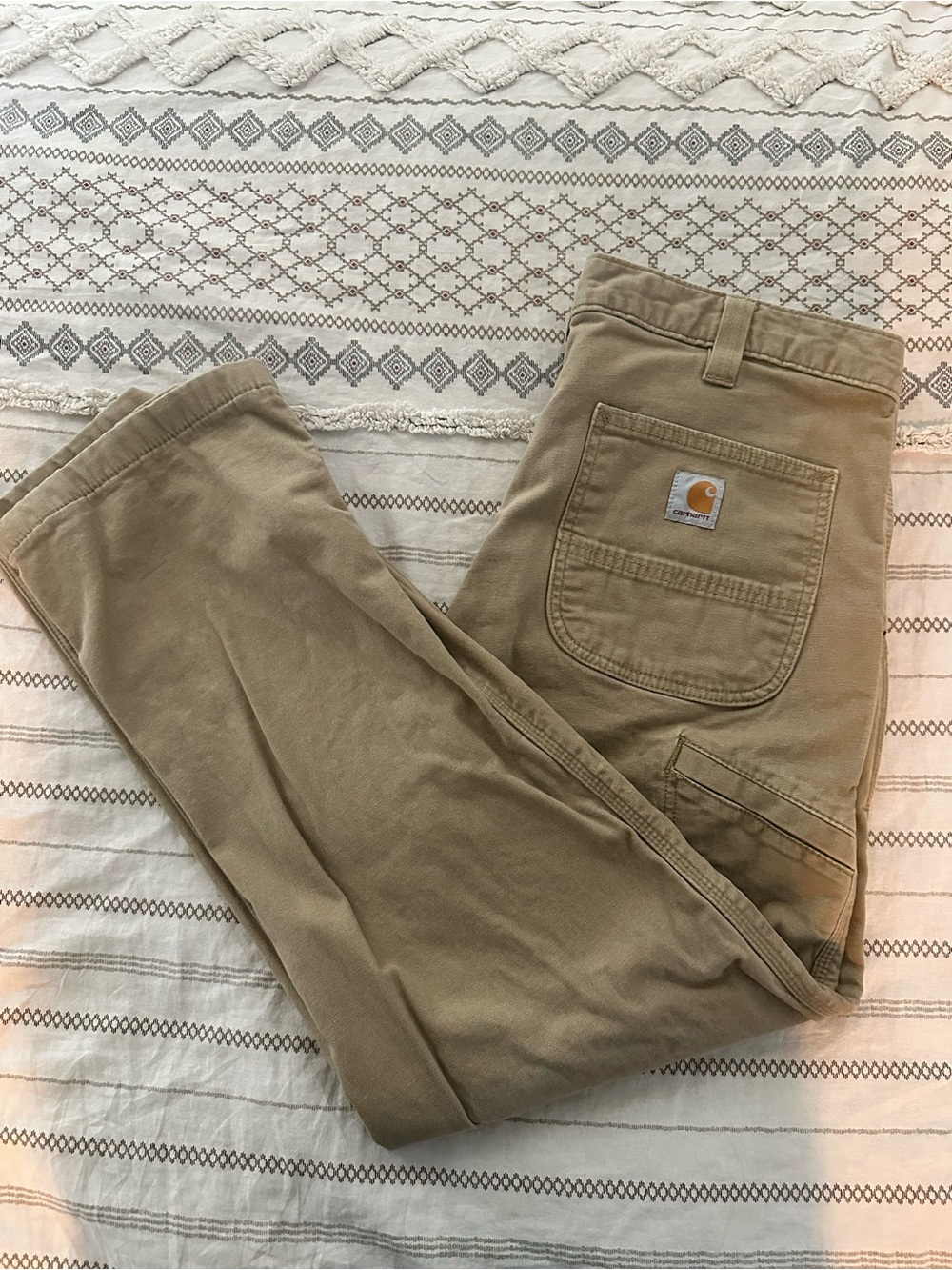 Carhartt Tan Work Cargo - Flannel lined
